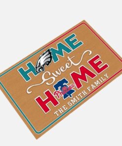 Alternative view of Eagles Phillies Home Sweet Home Customized Doormat