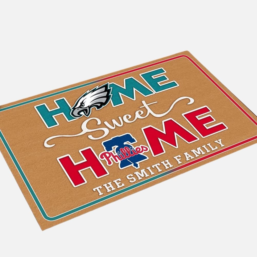 Eagles Phillies Home Sweet Home Customized Doormat - Image 3