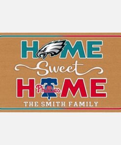 Eagles Phillies Home Sweet Home Customized Doormat