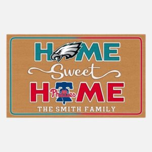 Eagles Phillies Home Sweet Home Customized Doormat