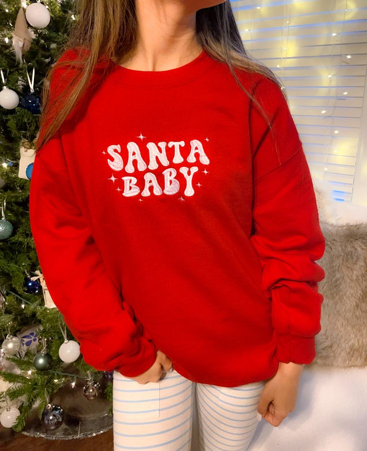 Santa Baby Crewneck Sweatshirt - Christmas Hoodie - Image 2