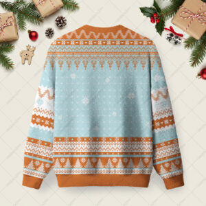 Alternative view of Eggnog & Candy Cane Deal Ugly Christmas Fuzzy Fleece Sweatshirt