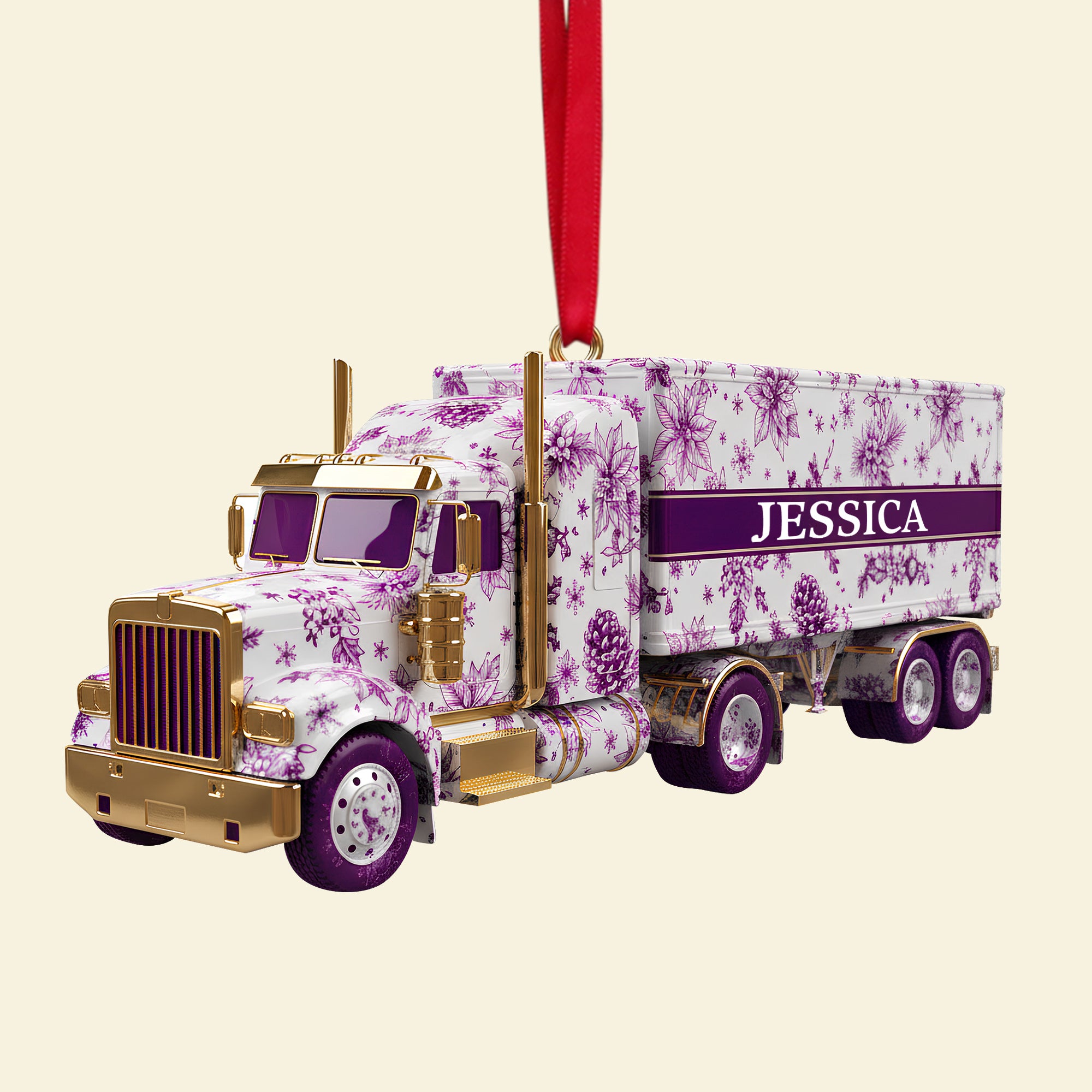 Elegant Semi Truck Ornament - Personalized Gifts For Truckers 01PGLU021025 - Image 5