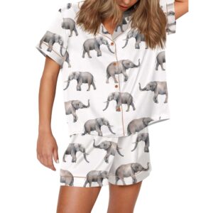 Elephant Satin Pajama Set For Women