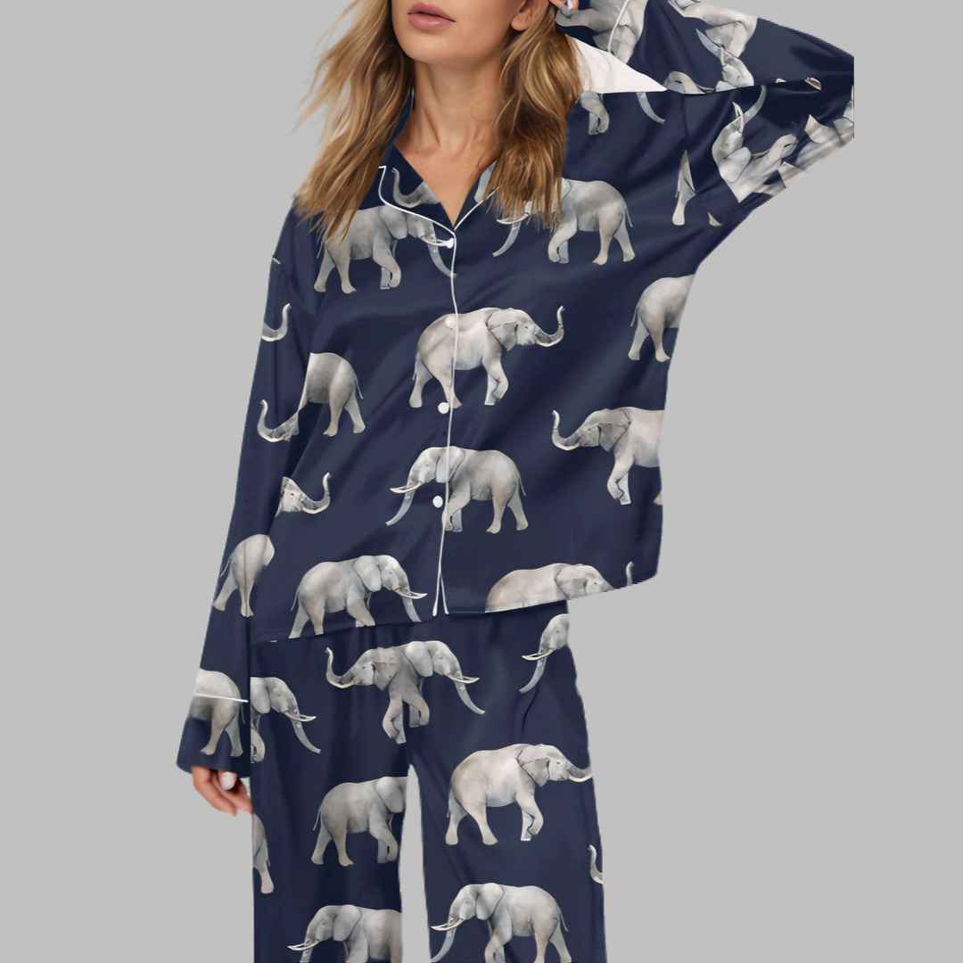 Elephant Satin Pajama Set