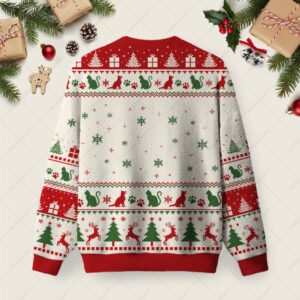 Alternative view of EMOTIONAL SUPPORT HUMAN Ugly Christmas Fuzzy Fleece Sweatshirt