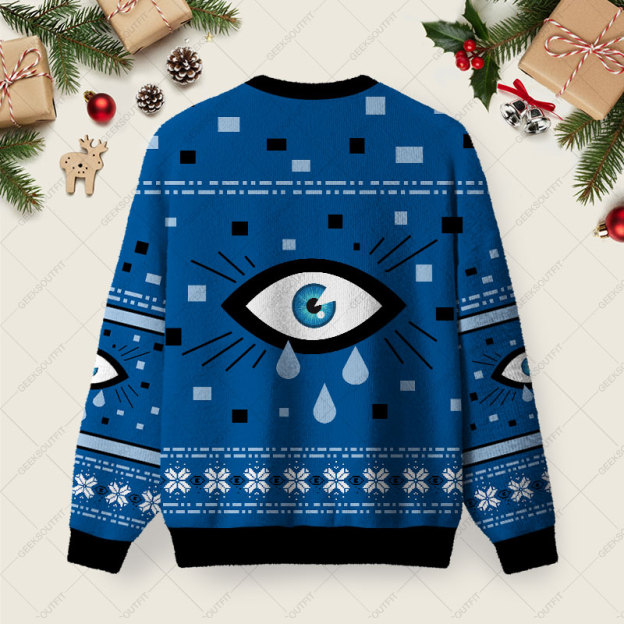 Alternative view of Employees Must Stop Crying Ugly Christmas Fuzzy Fleece Sweatshirt