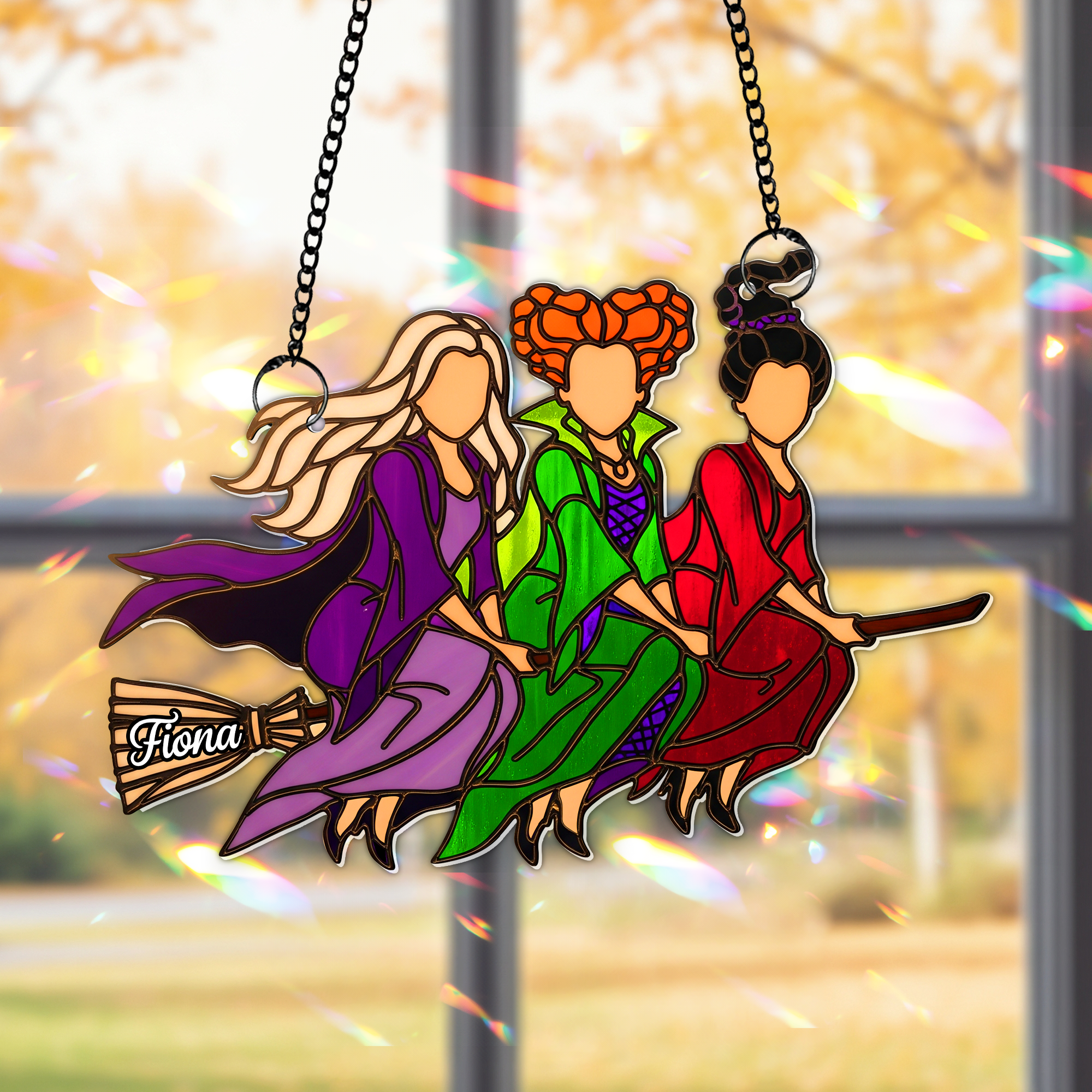 Enchanted Witches Trio Suncatcher - Personalized Christmas Gifts For Witch Lovers 02PGLU050825 - Image 4