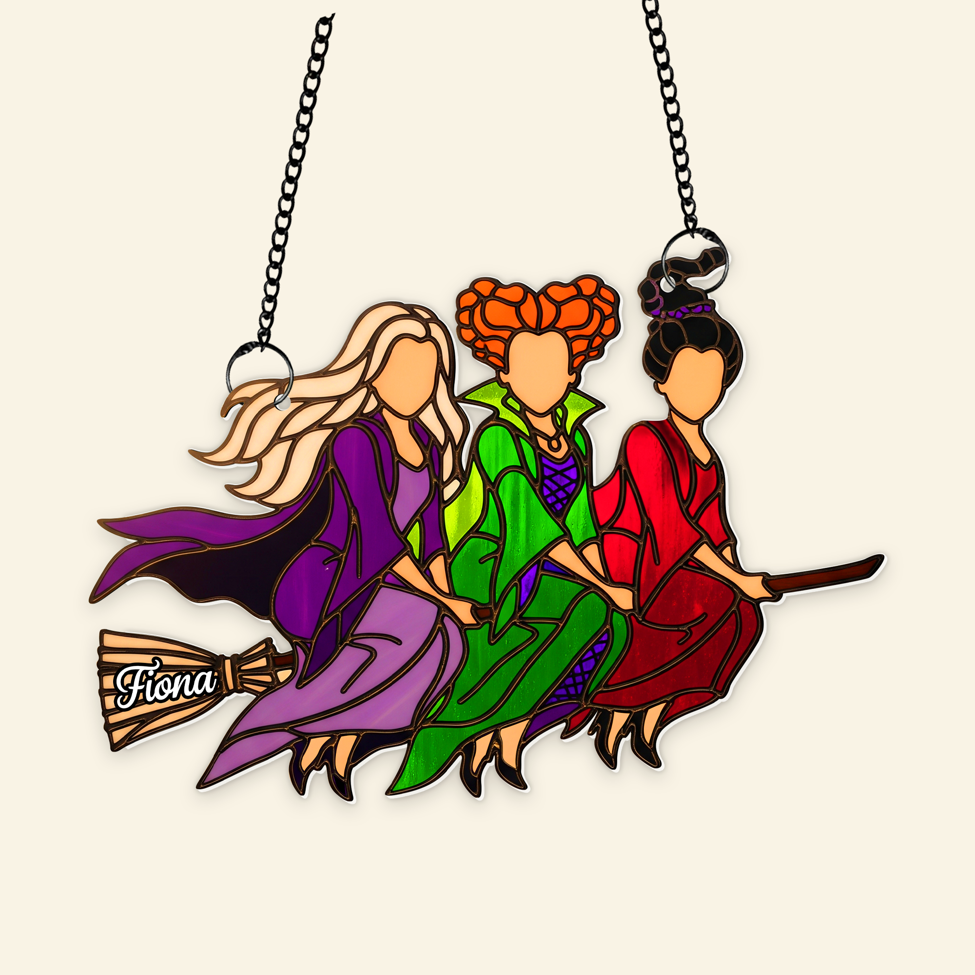 Enchanted Witches Trio Suncatcher - Personalized Christmas Gifts For Witch Lovers 02PGLU050825 - Image 5