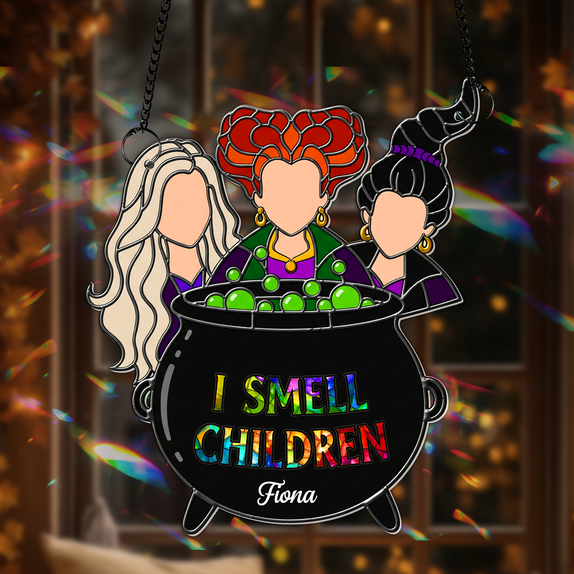 Enchanted Witches Trio Suncatcher - Personalized Christmas Gifts For Witch Lovers 02PGLU050825 - Image 3