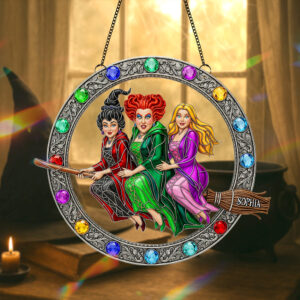 Alternative view of Enchanted Witches Trio Suncatcher - Personalized Gifts For Witch Lovers 04ohtn190825