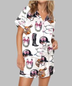 Alternative view of Equestrian Bow Satin Pajama Set