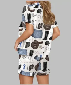 Alternative view of Equestrian Horse Show Satin Pajama Set
