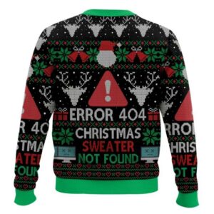 Alternative view of Error 404 Funny Xmas Not Found Ugly Christmas Sweater