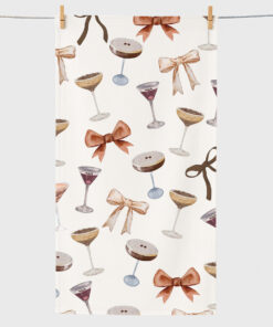 Espresso Martini Coquette Bow Beach Towel