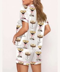 Alternative view of Espresso Martini Pink Bow Short Sleeve Pajama Set