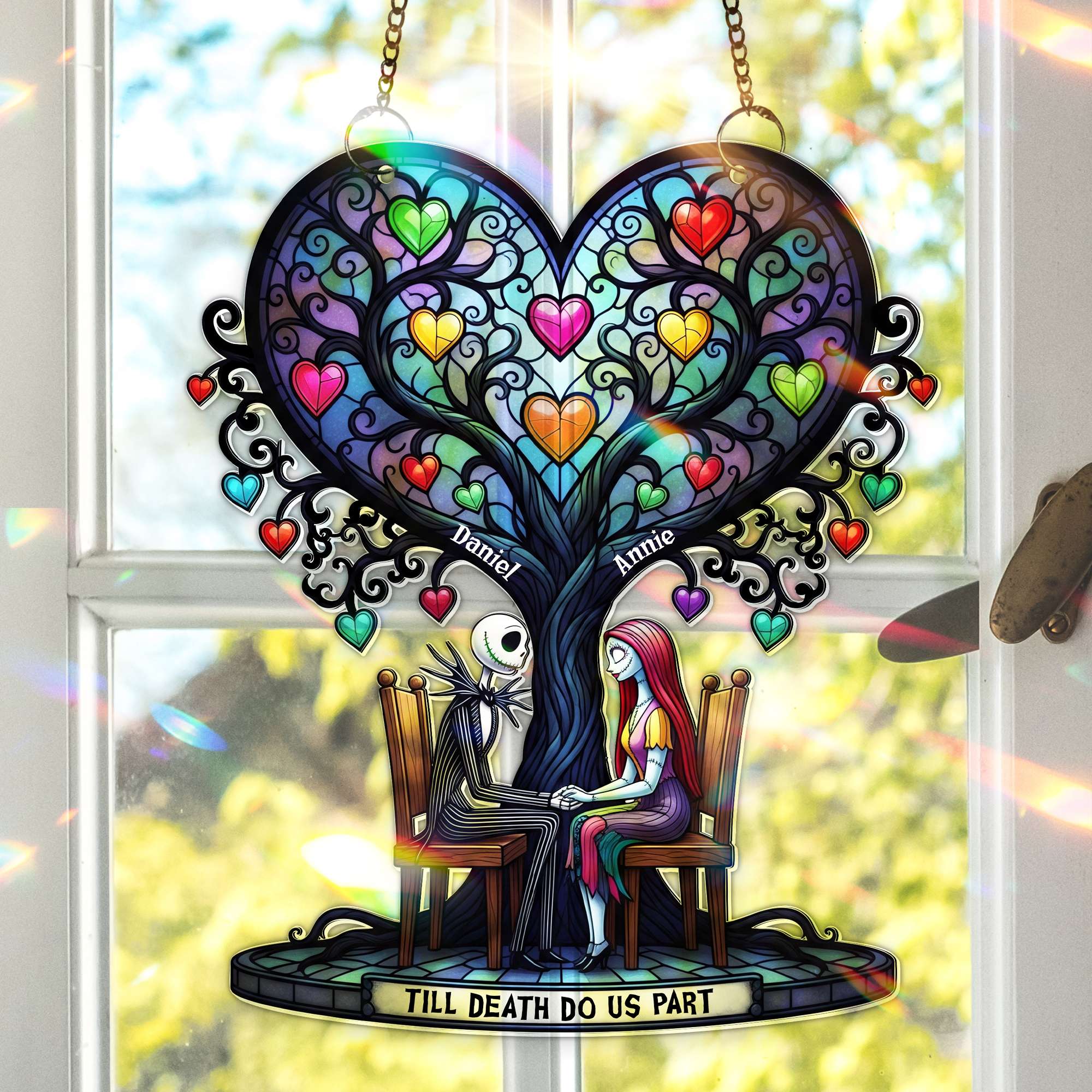 Alternative view of Eternal Love Tree Suncatcher  - Personalized Gifts For Couple 05PGLU160725