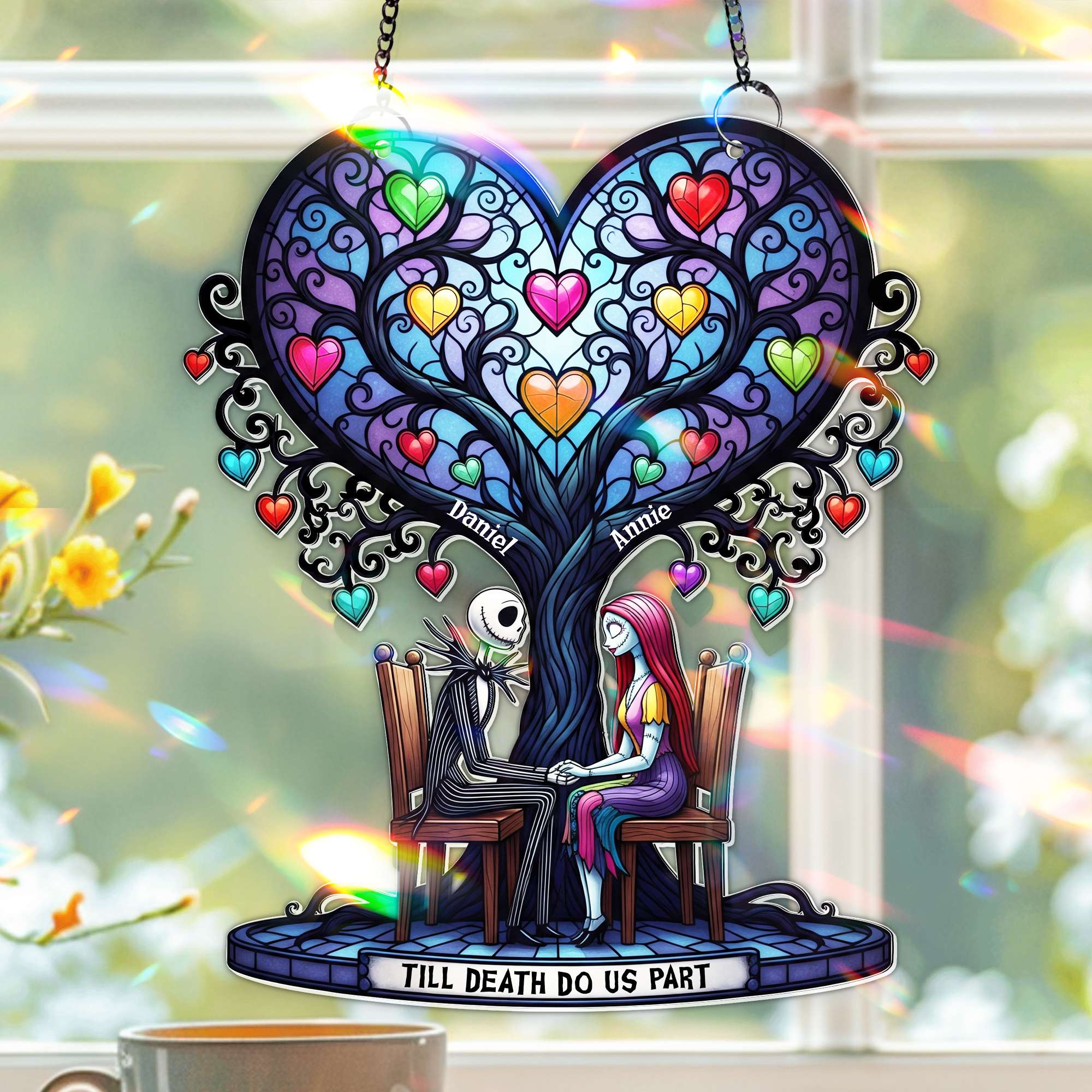 Eternal Love Tree Suncatcher - Personalized Gifts For Couple 05PGLU160725 - Image 3
