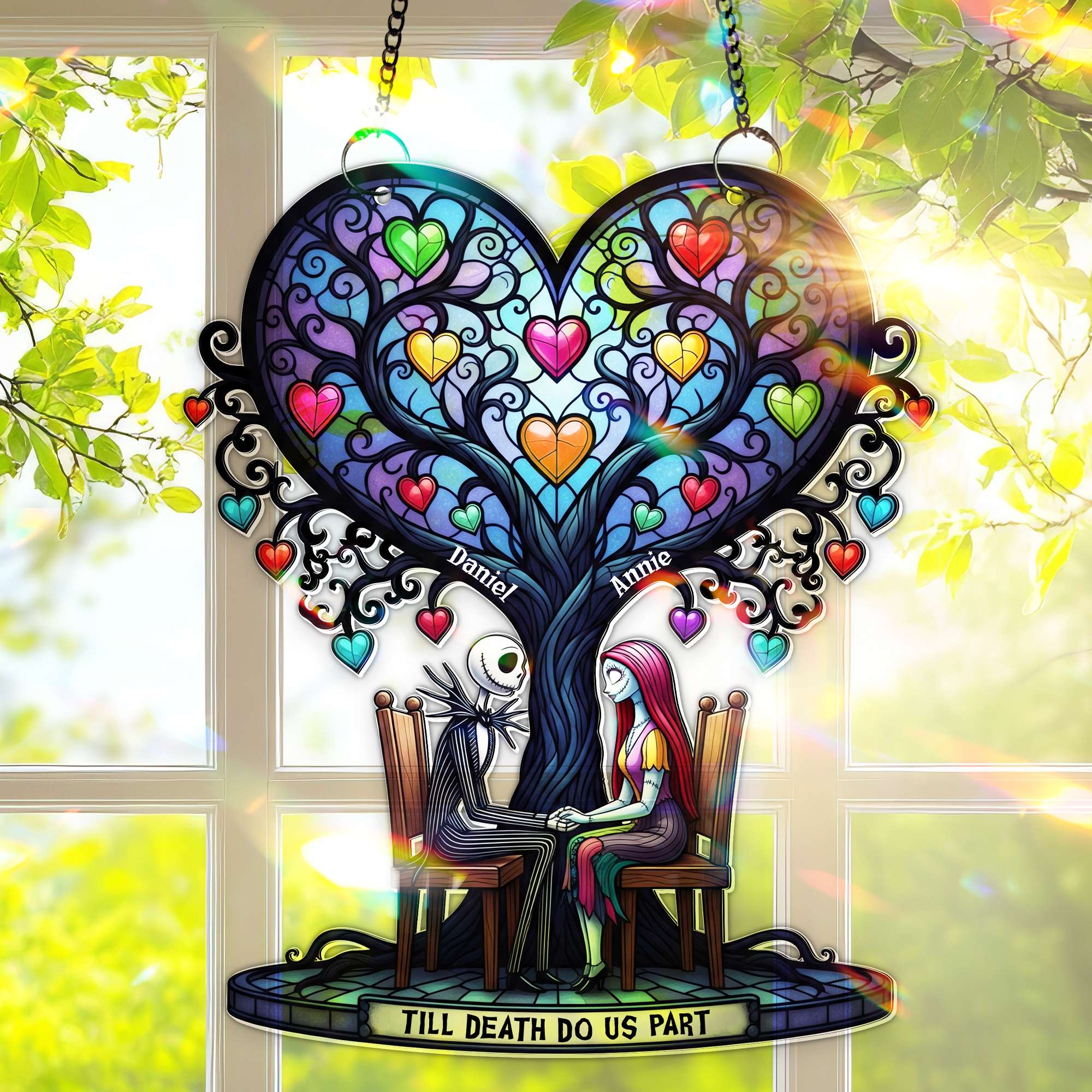 Eternal Love Tree Suncatcher - Personalized Gifts For Couple 05PGLU160725 - Image 4