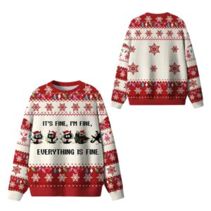 Alternative view of Every Thing Is Fine Ugly Sweater 2025 Christmas - Grishko.com