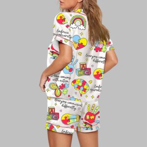 Alternative view of Everyone Communicates Differently Autism Month Pajama Set