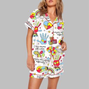 Everyone Communicates Differently Autism Month Pajama Set