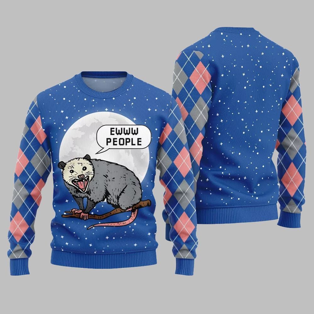 Ew People Possum Ugly Sweater Christmas - Grishko.com