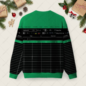 Alternative view of Excel Funny Night Mode Ugly Christmas Fuzzy Fleece Sweatshirt