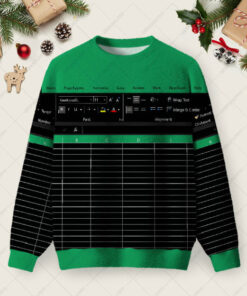 Excel Funny Night Mode Ugly Christmas Fuzzy Fleece Sweatshirt