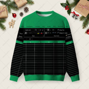 Excel Funny Night Mode Ugly Christmas Fuzzy Fleece Sweatshirt