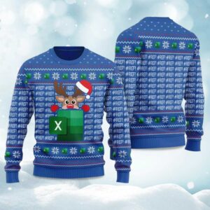 EXCEL Sheets Reindeer Ugly Christmas Sweater