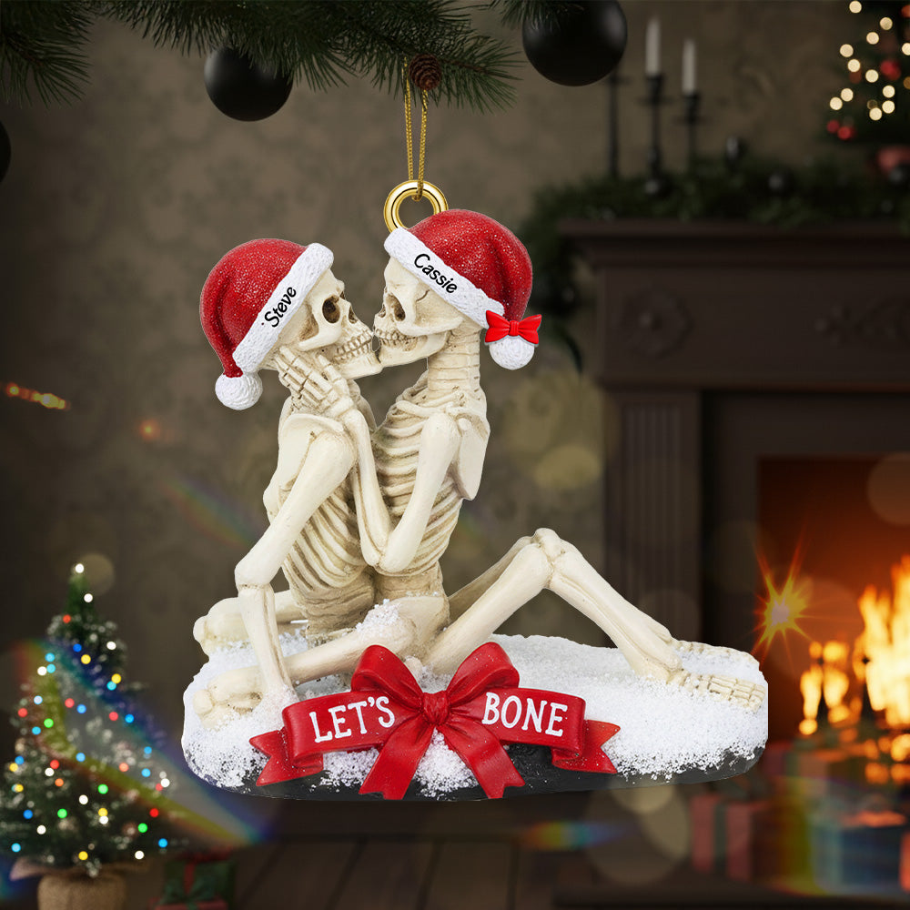Excited Bone Couple Christmas Ornament, Personalized Gifts For Couple 02qhmg100925