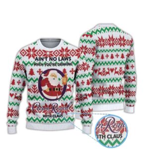 Fair Isle Santa Crown Royal Ugly Christmas Sweater