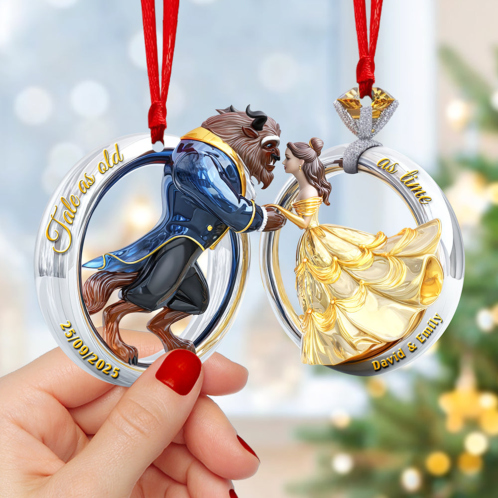 Fairy Tale Couple Christmas Ornament - Set Of 2 Personalized Gifts For Couple 01tgqn180825 - Image 3