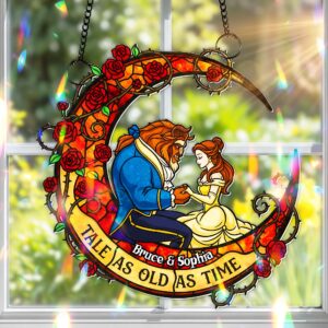 Fairytale Couple Suncatcher Ornament - Personalized Gifts For Couple 01HULU080825