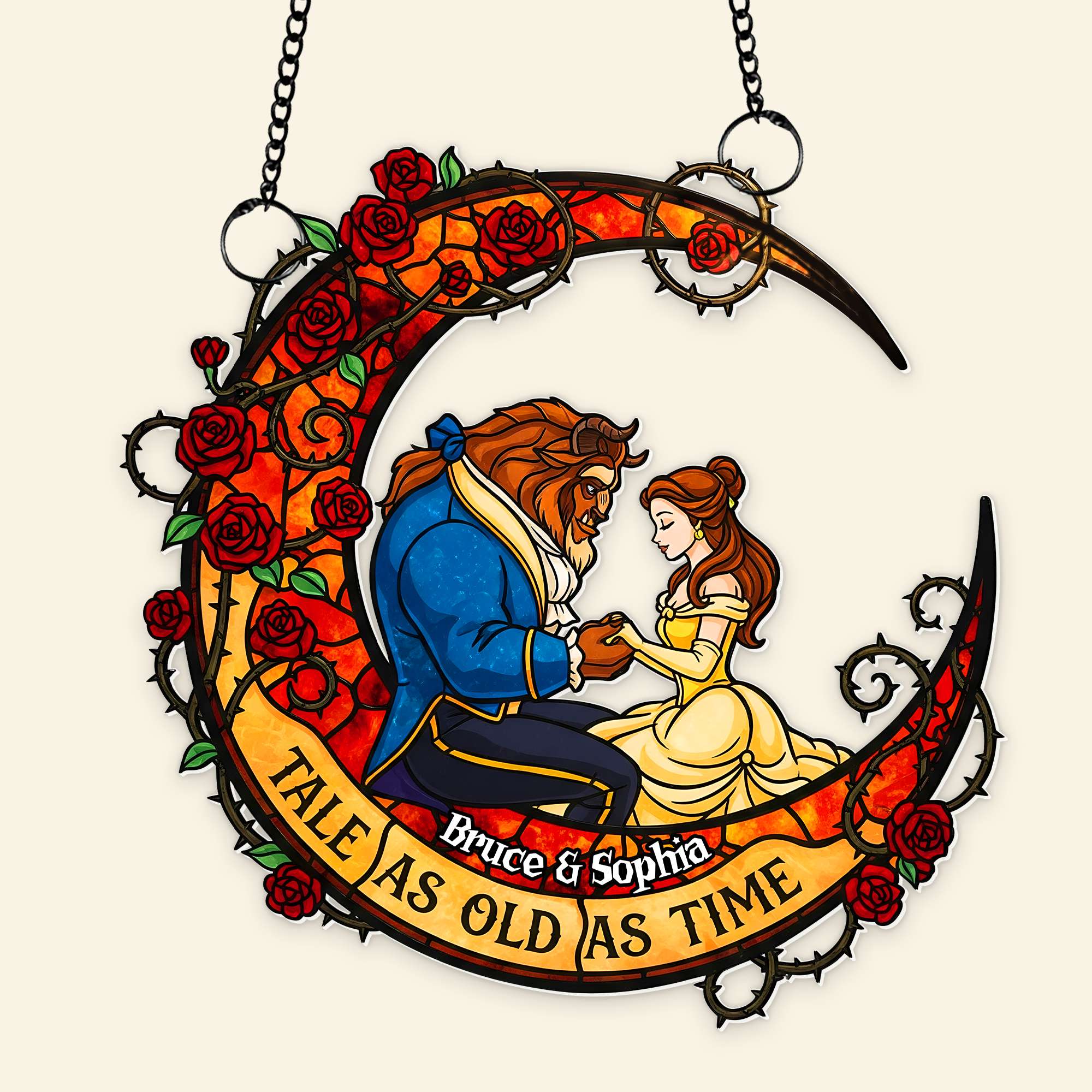Fairytale Couple Suncatcher Ornament - Personalized Gifts For Couple 01HULU080825 - Image 5
