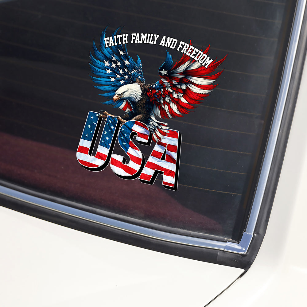 Faith, Family & Freedom America 250 Years Anniversary Eagle USA Flag Car Window Decal Sticker CH07 899802 - Image 3