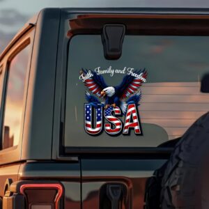 Alternative view of Faith, Family & Freedom America 250 Years Car Window Decal Sticker LM32 895837