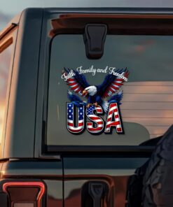 Alternative view of Faith, Family & Freedom America 250 Years Car Window Decal Sticker