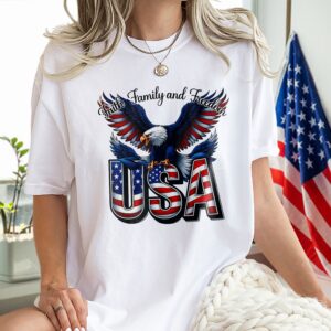 Alternative view of Faith, Family & Freedom America 250 Years Patriotic Bright Shirt LM32 897355