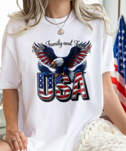 Alternative view of Faith, Family & Freedom America 250 Years Patriotic Bright Shirt