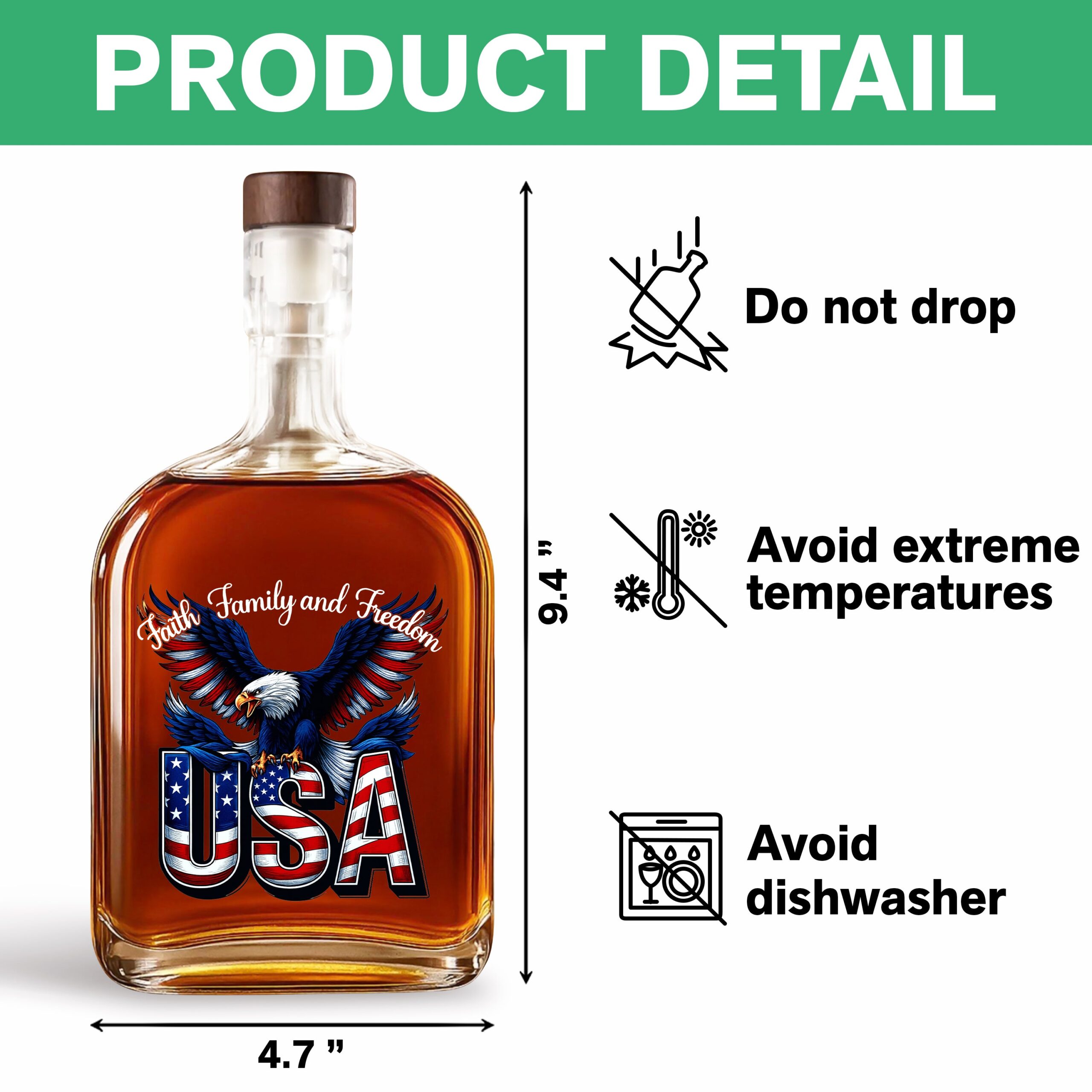 Faith, Family & Freedom America 250 Years Patriotic Whiskey Bottle LM32 897357 - Image 7