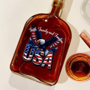 Alternative view of Faith, Family & Freedom America 250 Years Patriotic Whiskey Bottle LM32 897357