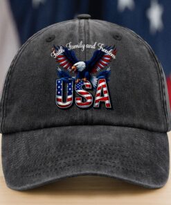 Faith, Family & Freedom America 250 Years Washed Denim Baseball Cap