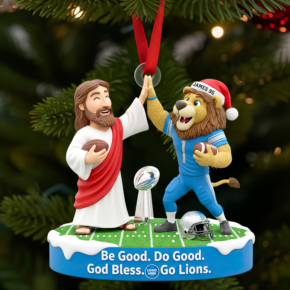 Faith & Football Christmas Ornament Personalized Gifts For Football Lovers 03HUDT230925 - Image 3