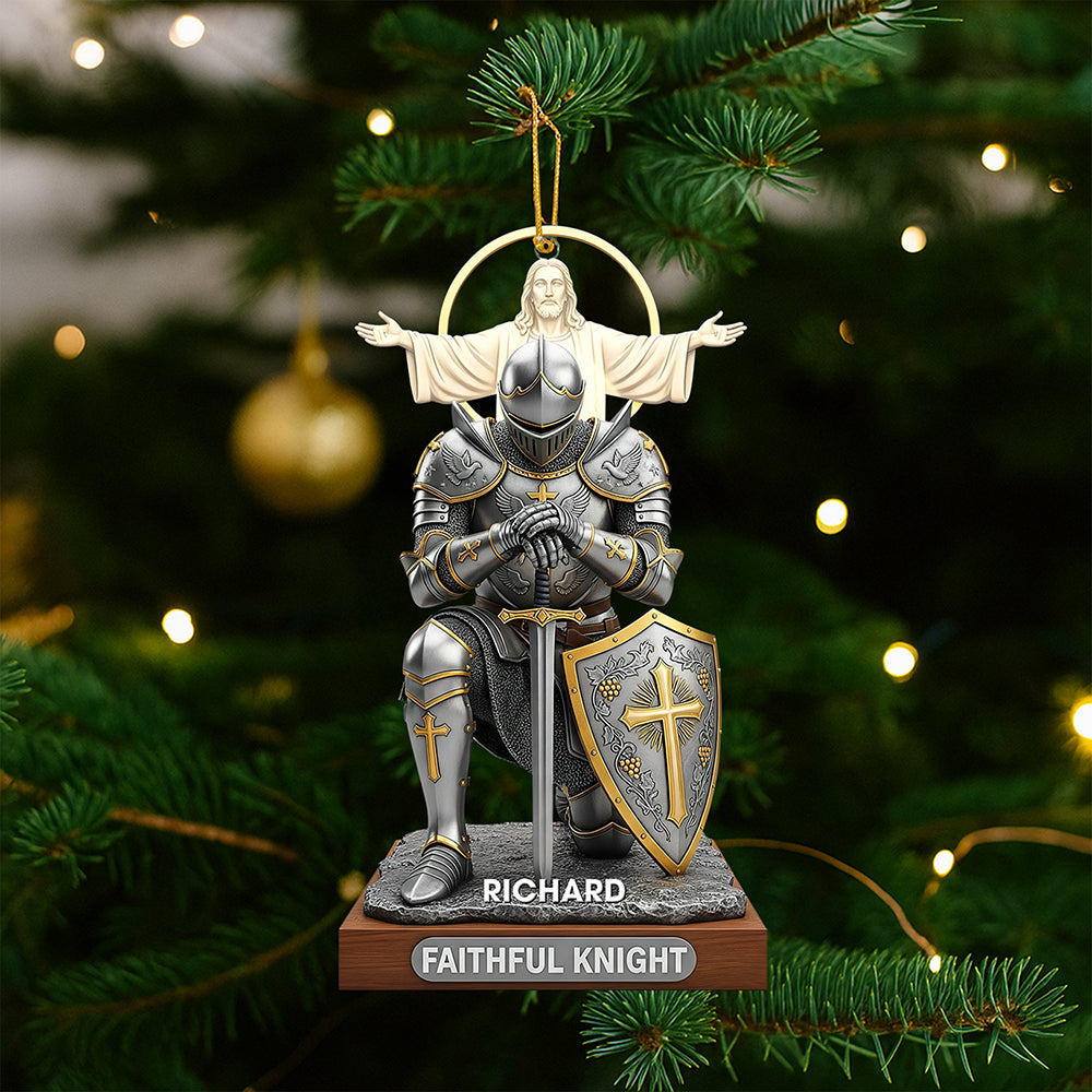 Faithful Knight Christmas Ornament– Personalized Gifts for Christian 04huqn120925 - Image 3