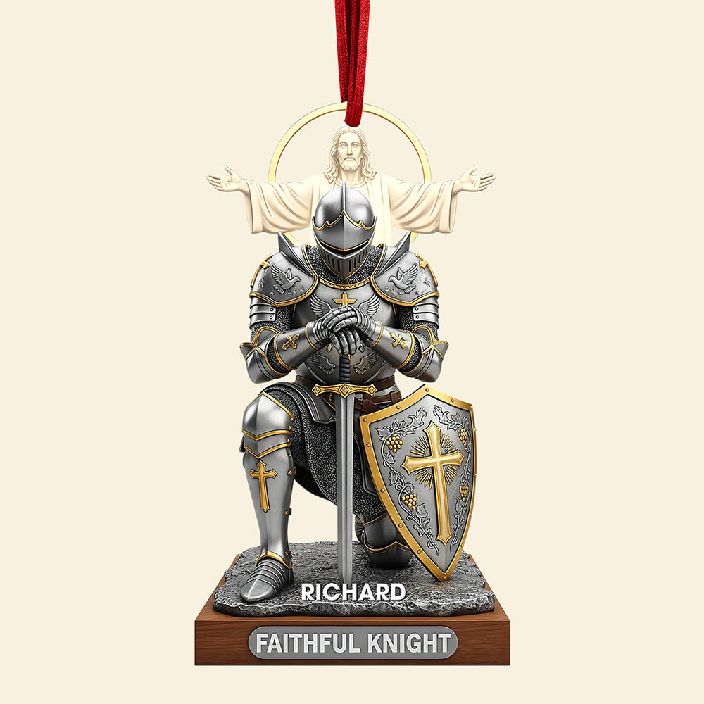 Faithful Knight Christmas Ornament– Personalized Gifts for Christian 04huqn120925 - Image 4