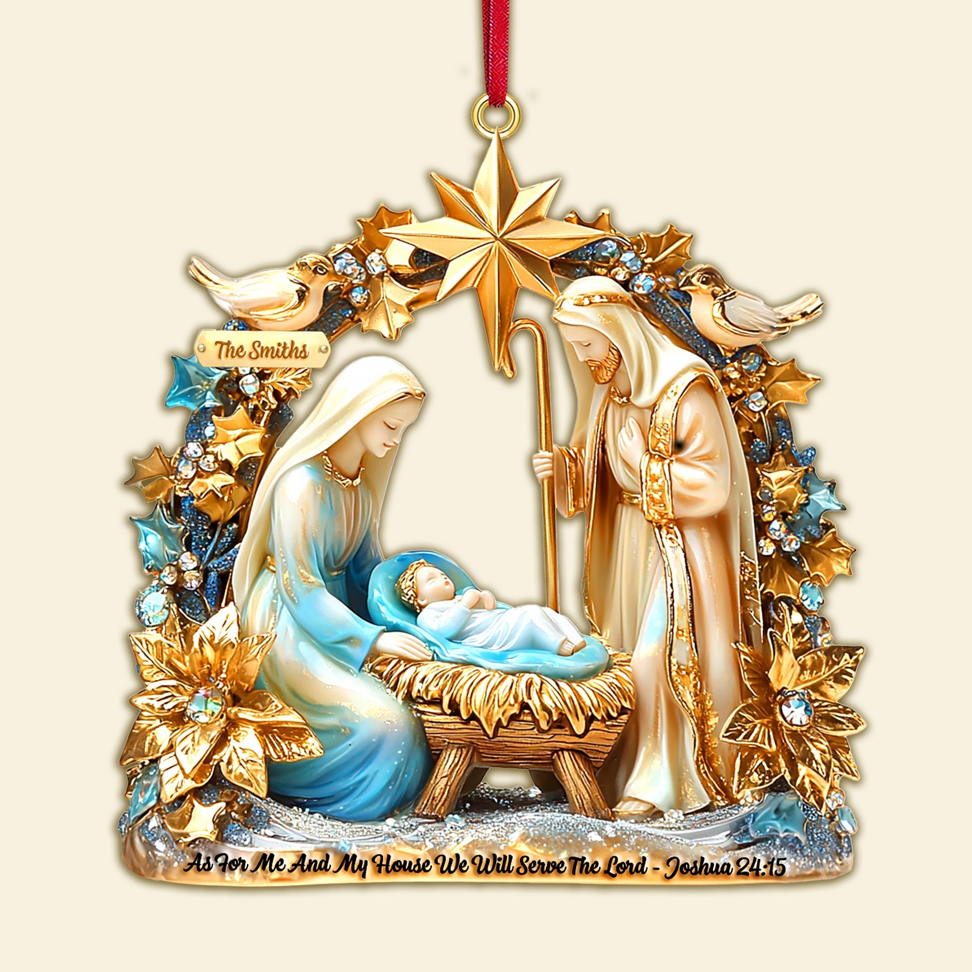 Faithful Nativity Acrylic Ornament - Personalized Gifts For Family 02TGMG031125 - Image 3