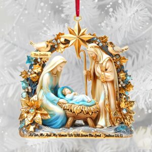 Alternative view of Faithful Nativity Acrylic Ornament - Personalized Gifts For Family 02TGMG031125