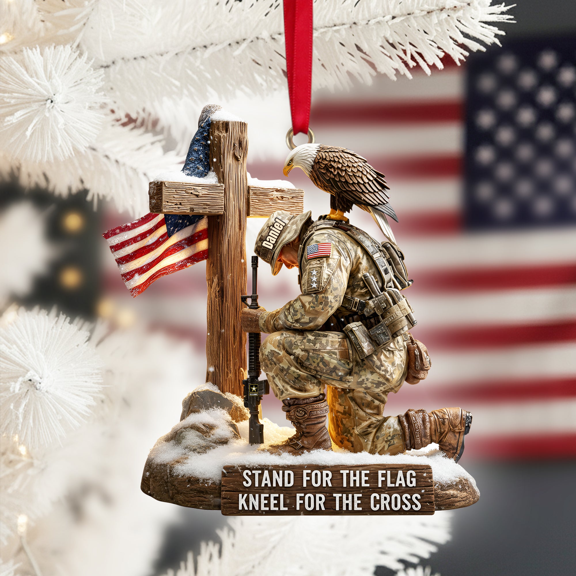 Alternative view of Faithful Warrior Christmas Ornament - Personalized Gift For Veteran 04TGLU151025